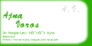 ajna voros business card
